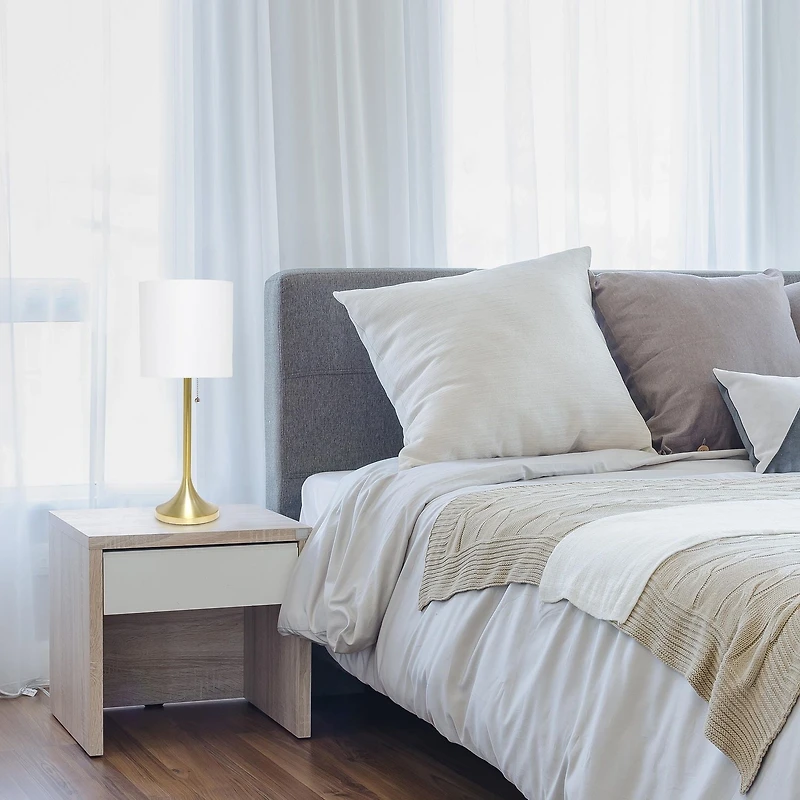 Lampe de table conique Simple Designs avec abat-jour en tissu