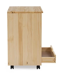 Craydon Six-Drawer Wide Roll Cart, Natural
