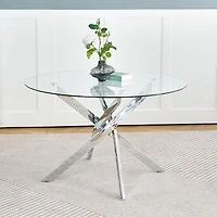 Table à manger en verre trempé de la collection Heavenly Star 48"
