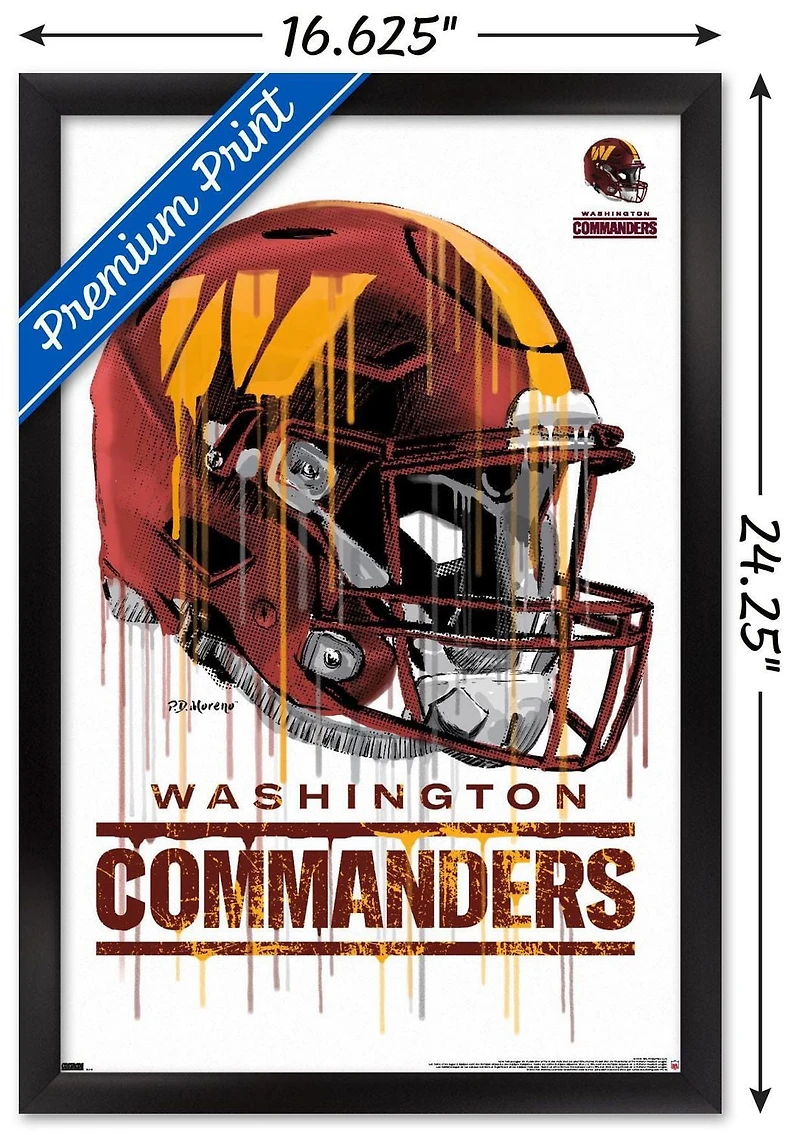 NFL Washington Commanders - Drip Helmet 22 Wall Poster