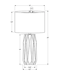 Monarch Specialties  Luminaire, 25"h, Lampe De Table, Noir Céramique, Teinte Ivoire / Crème, Contemporain