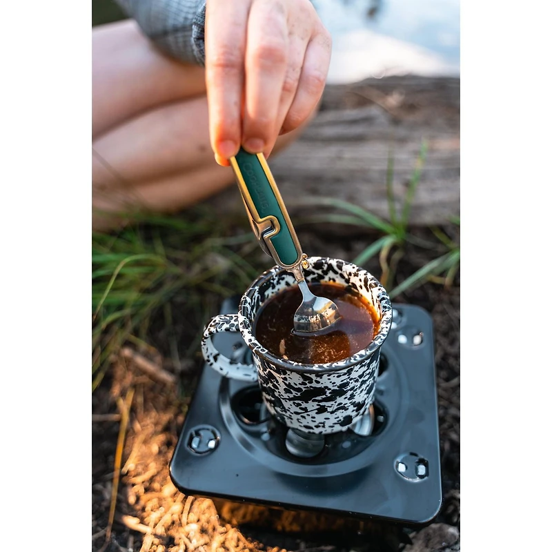 Coghlan's Folding Cutlery Set, Stainless Steel, Green with Silver Trim, All-in-one compact utensils