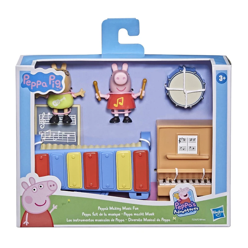 Peppa Pig Peppa's Adventures Peppa fait de la musique, jouet préscolaire avec 2 figurines et 3 accessoires, dès 3 ans