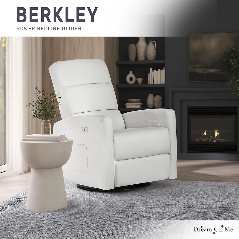 Dream On Me Berkley Leatherette Glider/ Power Recliner / Swivel Glider / Easy assembly Glider Chair