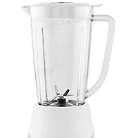 Mainstays 6 Speed Blender avec bocal de 48 onces avec lame en acier inoxydable, blanc