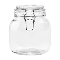 Mainstays Kitchen Storage 38-Ounce Clear Glass Lock Lid Jar, Airtight seal Volume-4.2cups/1L