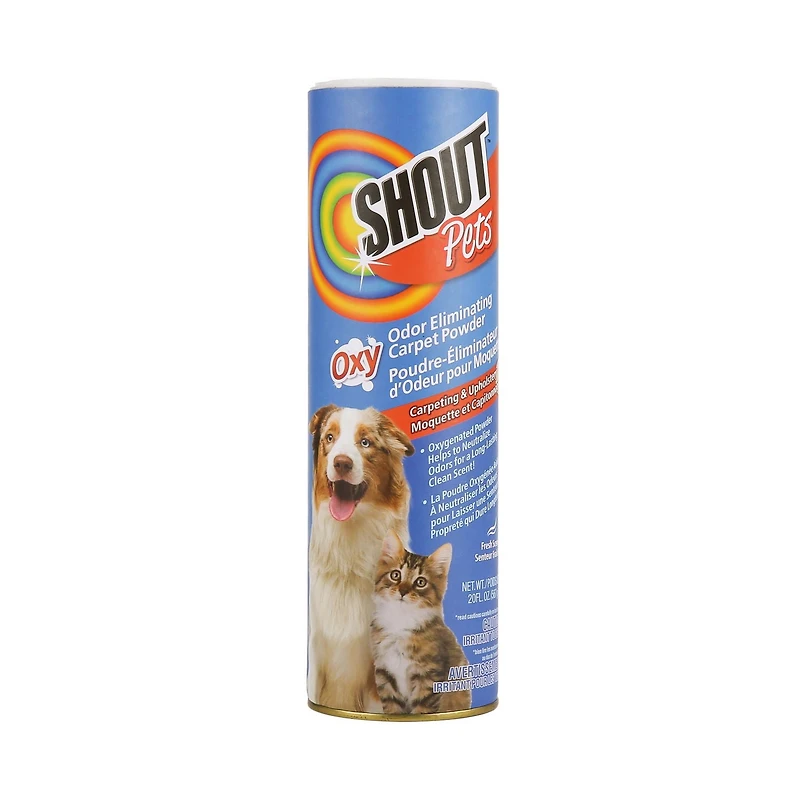 Shout for Pets Turbo Oxy Poudre-éliminateur d’odeur pour moquettes, 567g