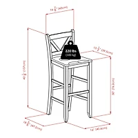 Ens. 3 pièces table de bistrot Halo de Winsome avec 2 tabourets à dossier en V - 94586