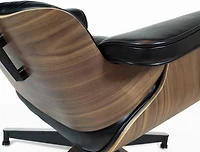 Nicer Furniture chaise longue en cuir classique moderne avec pouf GRANDE