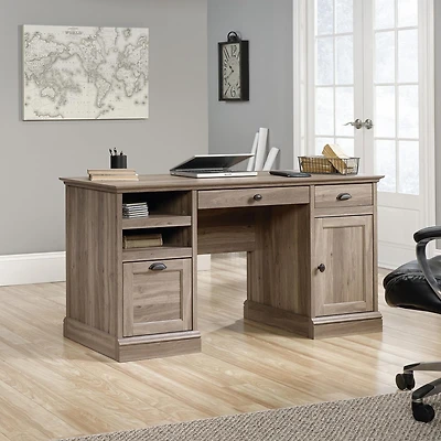 Sauder® Barrister Lane Executive Desk in Salt Oak Finish