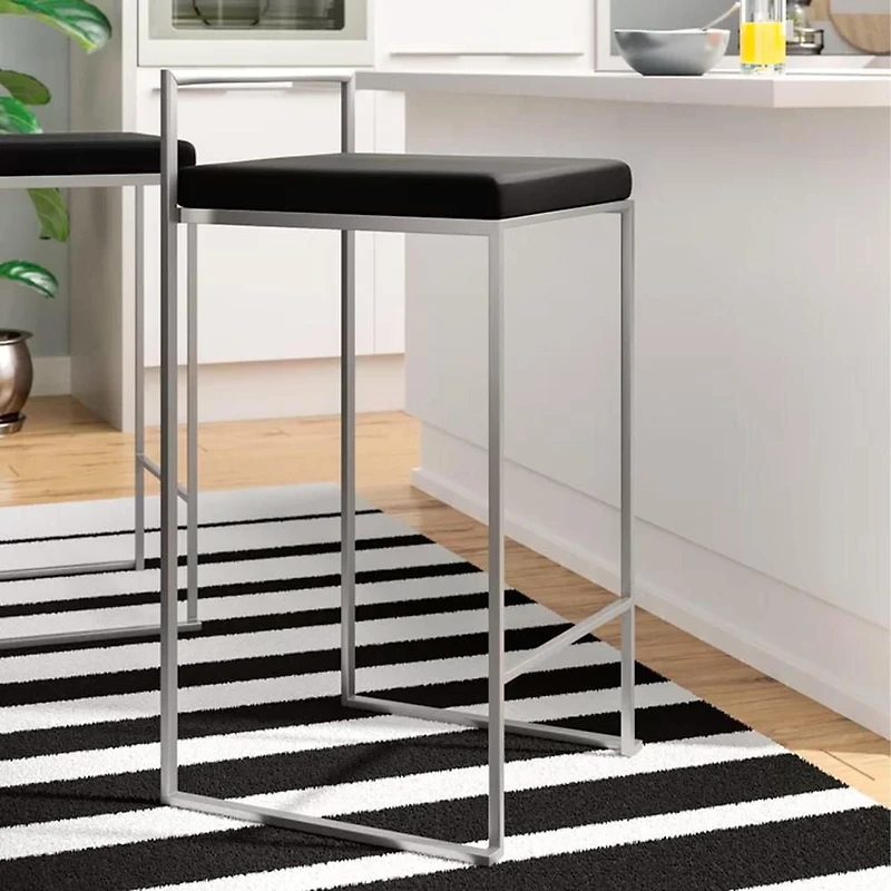 Heavenly Collection PU Stool with Stainless Steel Frame SET OF 6