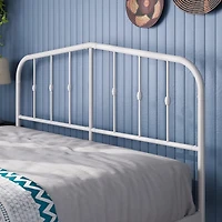 Zinus Heidi Metal Platform Bed Frame with Headboard, White