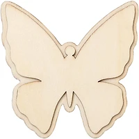 Plaid Wood Surfaces, 3D Unpainted Layered Shape, Butterfly, 4 x 4 Inch