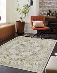 ECARPET Esme 6'7" x 9'6" Traditional Area Rug for Living Room, Bedroom, Dining Room, Entrance, Hallway and More.