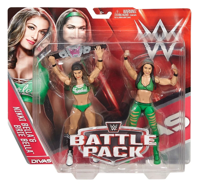 WWE Battle Nikki Bella and Brie Bella Figures, 2-Pack