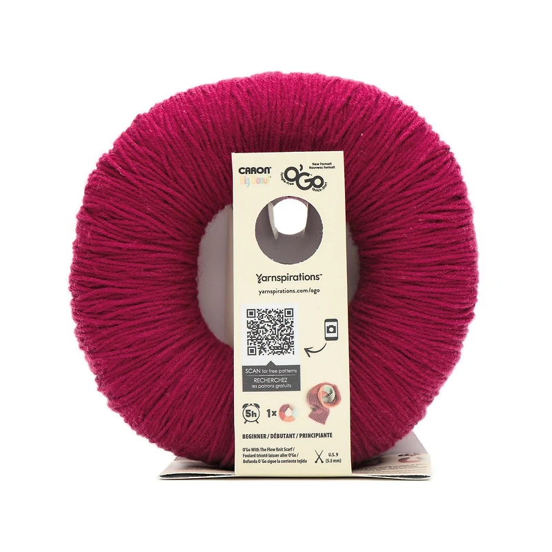 Caron® Big Donut O'Go™ #4 Worsted (Medium) Acrylic Yarn, 9.9oz/280g 533 Yards, Big Donut Caron Yarn