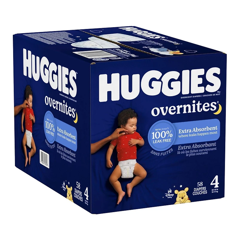 Couches pour bébé Huggies Overnites Nighttime, tailles: 3-7 |36- 66 unités Tailles 3-7| 36-66 Unités