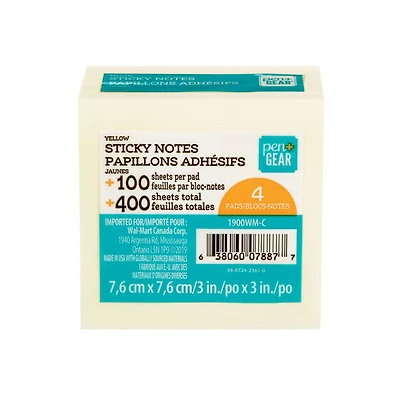 Feuillets collants PEN+GEAR 1900WM-C, Jaune