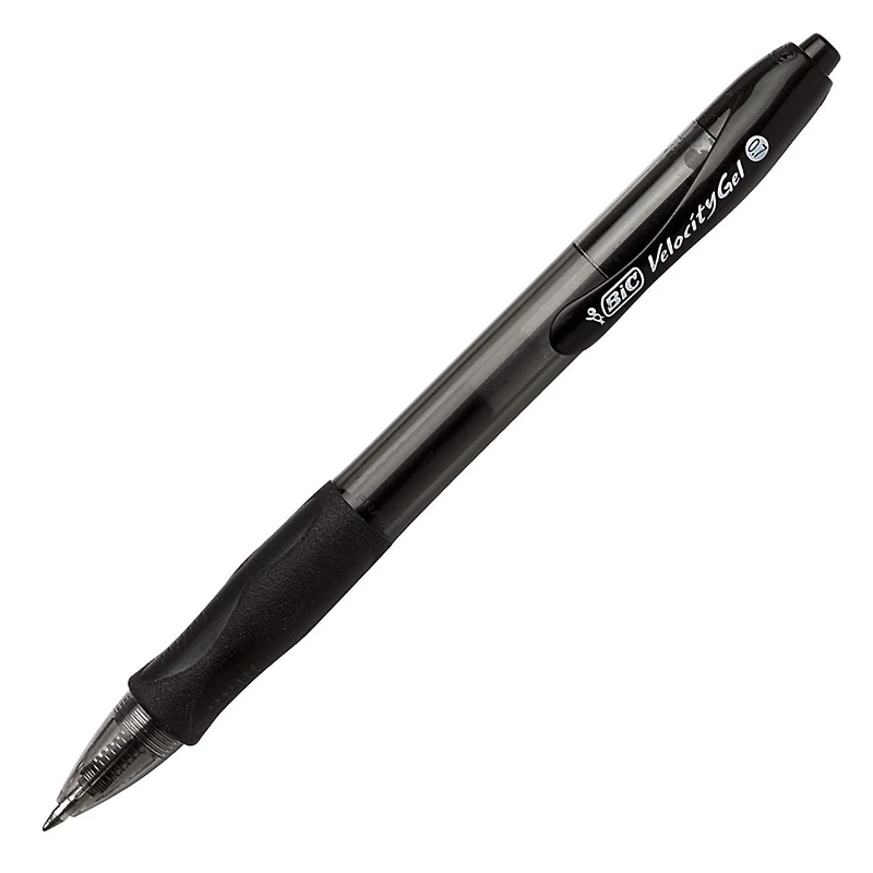 BIC Gel-ocity Original Retractable Gel Pen, Medium Point (0.7mm), Black Ink, 4-Count, Contoured Grip for Comfort and Control, 4 Pack