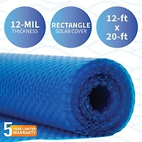 Blue Wave Rectangular 12-mil Solar Blanket for In Ground Pools - Blue