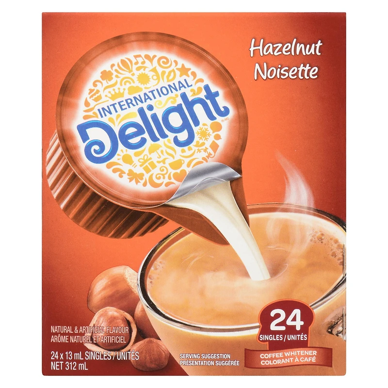 International Delight colorant à café, Noisette, Portion Individuelle, 24 portions