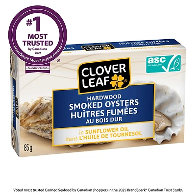 Huîtres fumées avec du bois dur de Clover Leaf