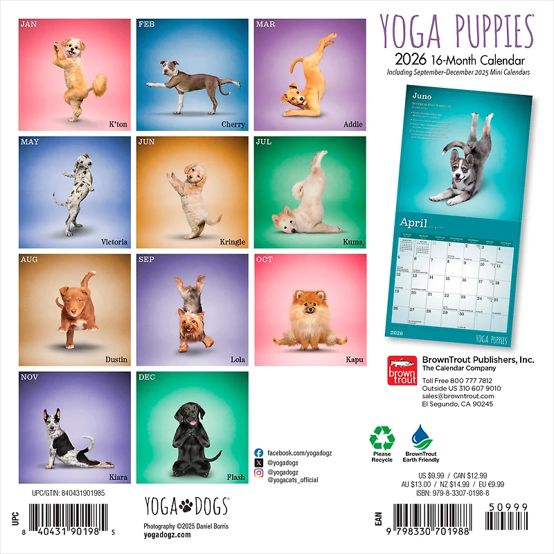 Yoga Puppies 2026 Mini 7x7