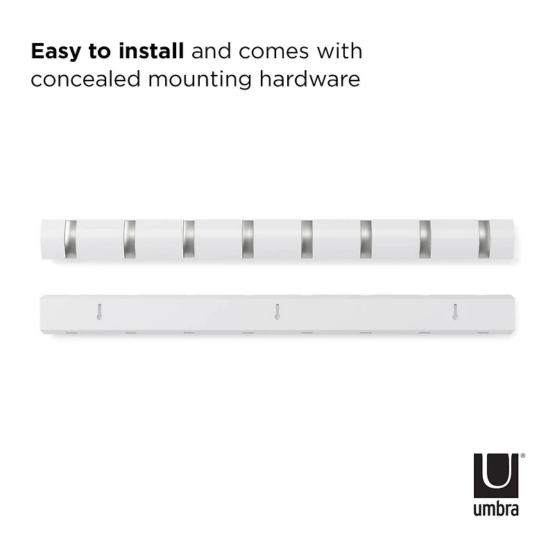 Umbra Flip Wall Mounted Coat Rack,White