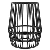 Table d’appoint en osier pour patio HOMETRENDS – Noir