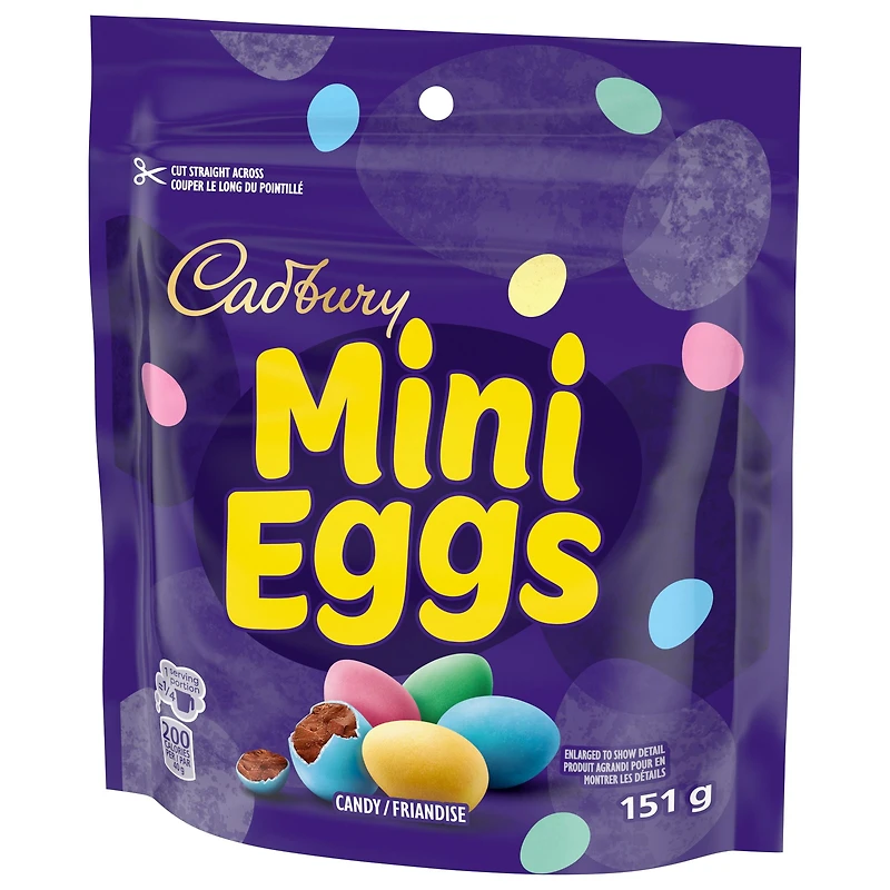 CADBURY Mini Eggs, friandise chocolatée CADBURY Mini Eggs, sac de chocolat CADBURY Mini Eggs, 151 g CADBURY EVDY MINI OEUFS 151G 12