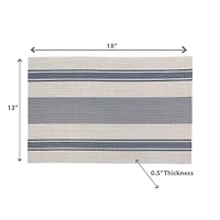 Vinyl Placemat Bistro Stripe Blue 12 X 18 - Set of 12