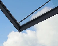 CANOPIA par PALRAM Ensemble d'auvent de porte Sophia XL de 5 pi x 7 pi - Structure grise et panneaux transparents