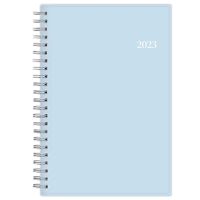 2023 Weekly Monthly Planner, 5x8, Blue Sky, Solid Morning Blue