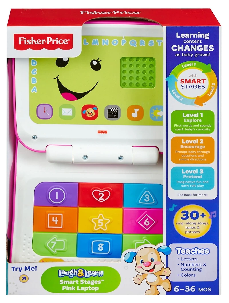 Ordinateur Éveil Progressif Rires et Éveil de Fisher-Price en rose