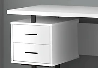 Monarch Specialties Bureau, Bureau À Domicile, Ordinateur Portable, Configuration Gauche, Droite, Tiroirs De Rangement, 60"l, Travail, Métal, Stratifié, Blanc, Noir, Contemporain, Moderne