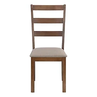 Monarch Specialties  Chaise, Lot De 2, Côté, Rembourré, Cuisine, Salle À Manger, En Tissu, Pattes En Bois, Brun, Beige, Transitionnel