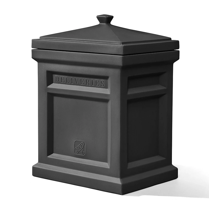 Step 2 Black Express Parcel Delivery Outdoor Package Security Box for Porch in Resin