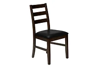 Monarch Specialties  Chaise De Salle À Manger, Ensemble De 2, 37 Pouces De Hauteur, Cuisine, Salle À Manger, Coté, Rembourré, Aspect Cuir Brun, Bois Massif Brun, Transitionnel