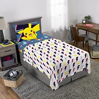 Ensemble de draps pour lit 1 place Pokémon "Lightning Bolt"