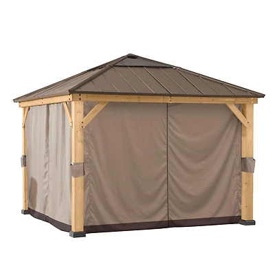 Rideaux universels Sunjoy pour gazebos à ossature de bois de 9 pi × 9 pi