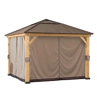 Rideaux universels Sunjoy pour gazebos à ossature de bois de 9 pi × 9 pi