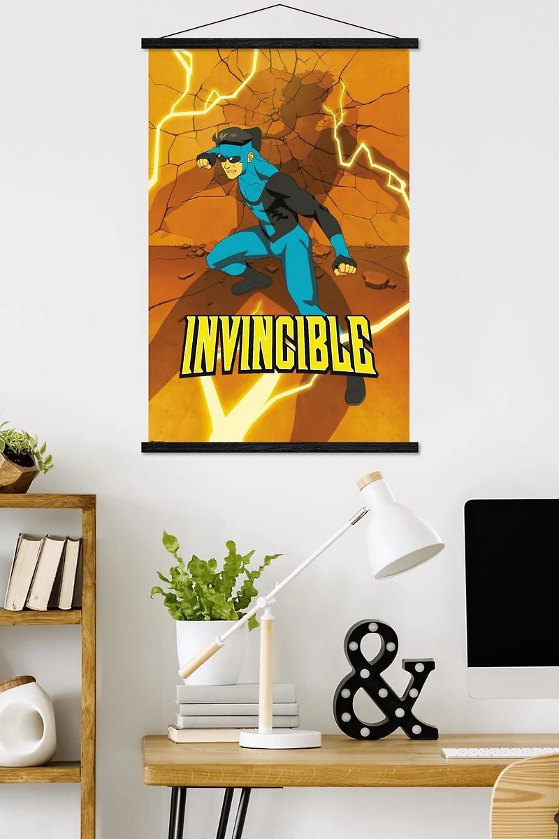 Invincible: Season 3 - Blue Suit Teaser One Sheet Wall Poster with Magnetic Frame, 22.375" x 34"