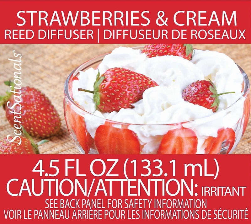 Diffuseur de roseaux ScentSationals - Fraises & Crème AGE: 15+