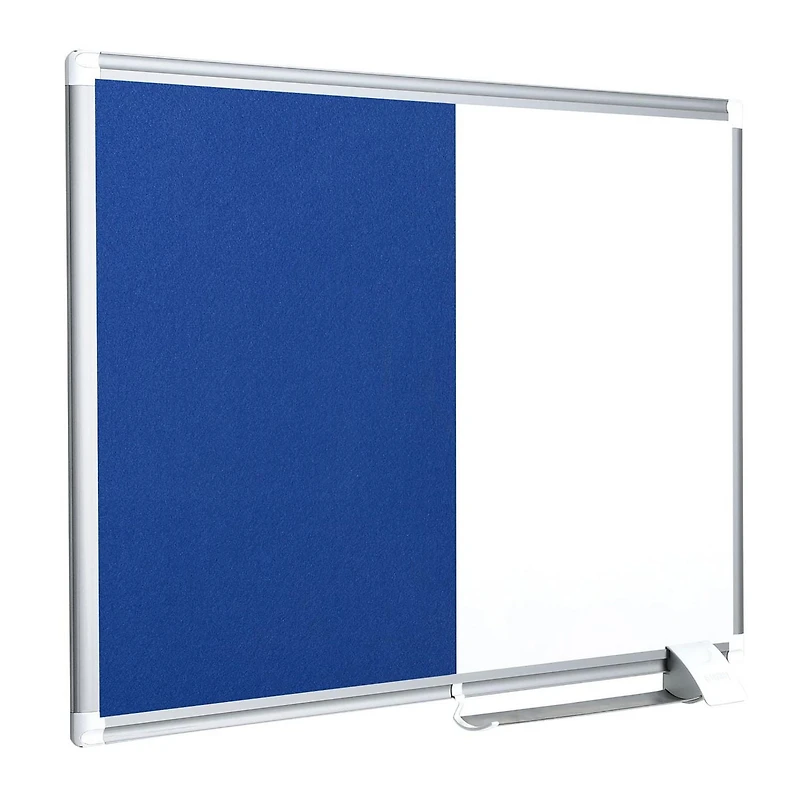 MasterVision NewGen Combo Board, Magnetic Dry-Erase and Blue Felt, 24" x 36", Aluminum Frame