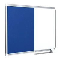 MasterVision NewGen Combo Board, Magnetic Dry-Erase and Blue Felt, 24" x 36", Aluminum Frame