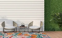 Outdoor Washable Pensacola Ivory & Orange 7' x 9' Area Rug