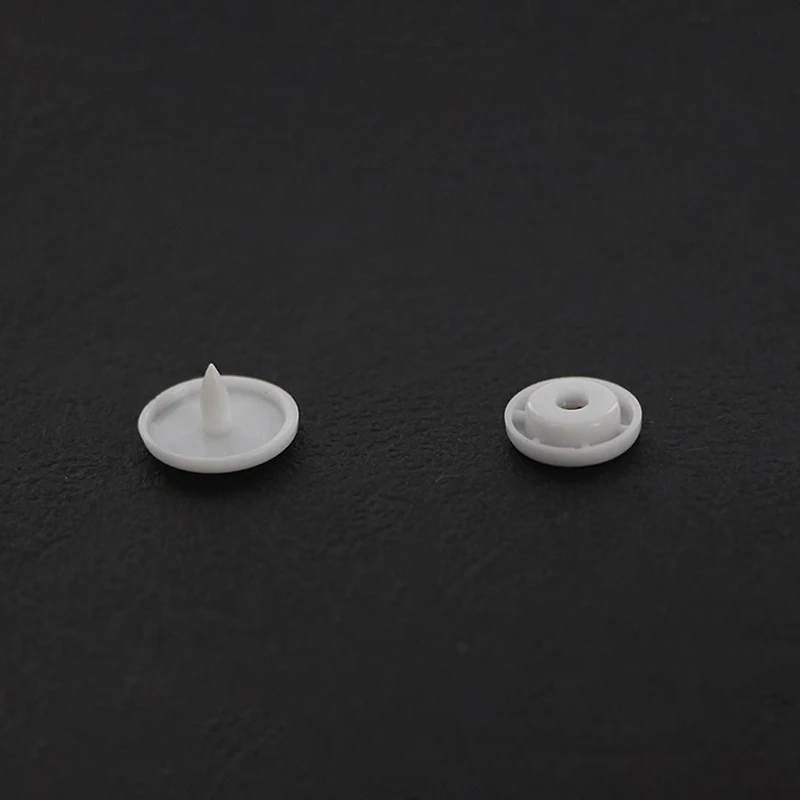 UNIQUE Boutons-pression en plastique, blanc, Taille 2 – 11 mm (⅜″), 30 paires 48 paires, 12 mm