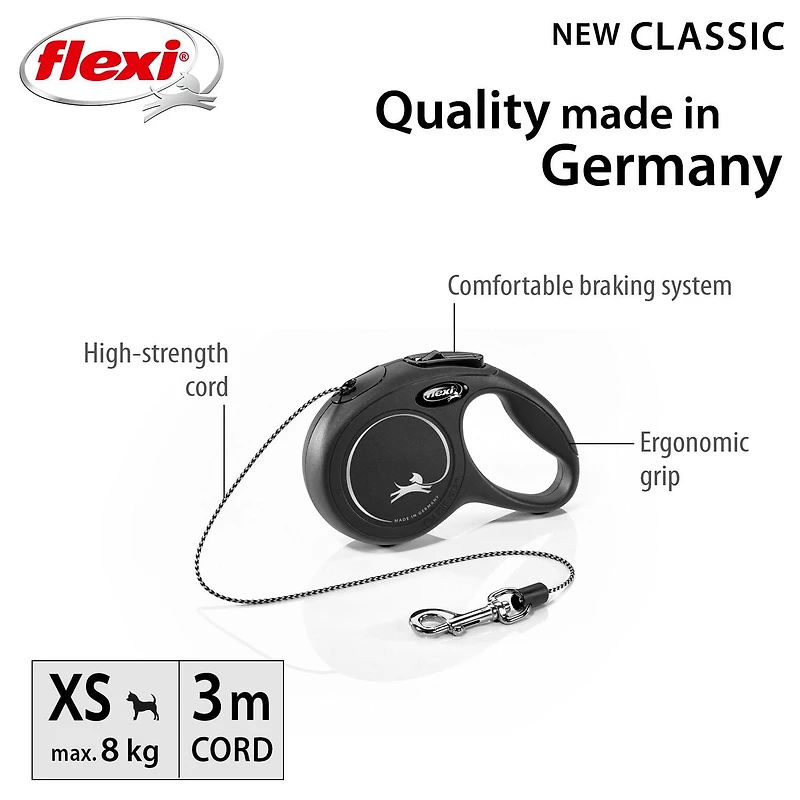 Flexi New Classic 5m Cord Retractable Dog Leash