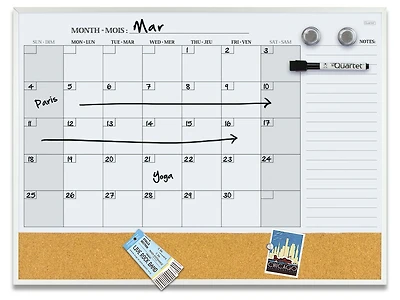 Quartet® Magnetic Combo Calendar, 17" x 23"