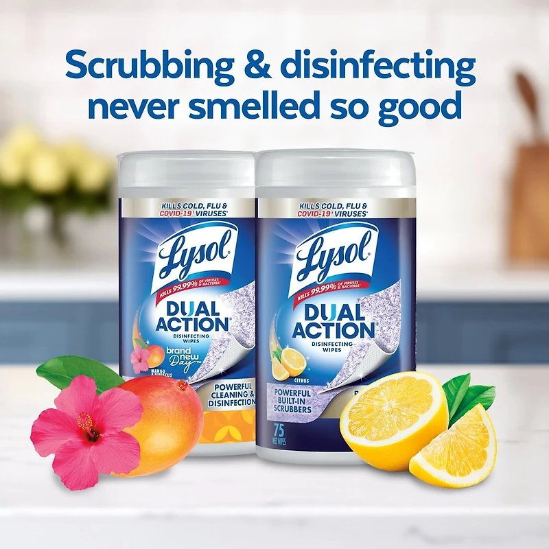Lysol® Lingettes désinfectantes - Double action 75 ct